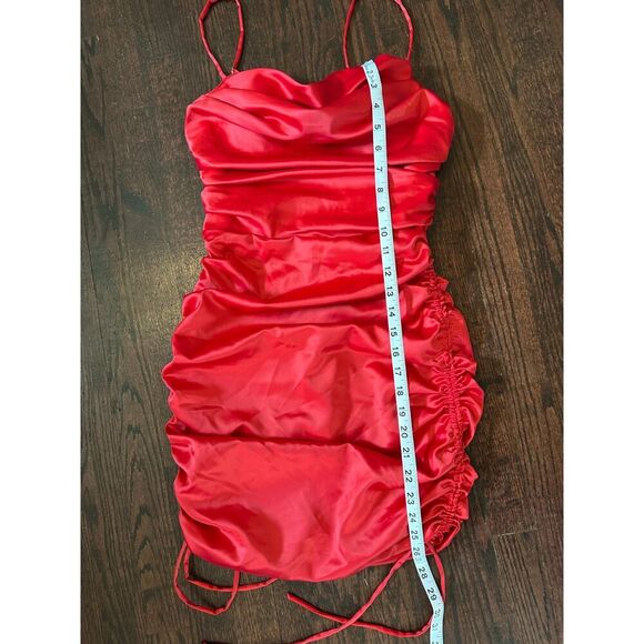 Oh Polly All For You Red Lace trim Mini Dress Size 4 - Picture 10 of 10